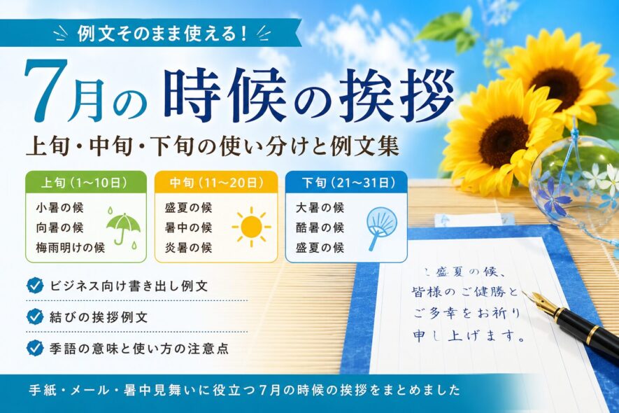 【7月の時候の挨拶】例文と上旬・中旬・下旬の使い分け