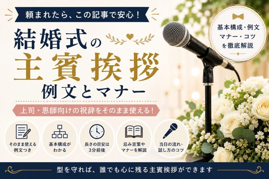 【結婚式の主賓挨拶】例文とマナー｜上司・恩師向け祝辞
