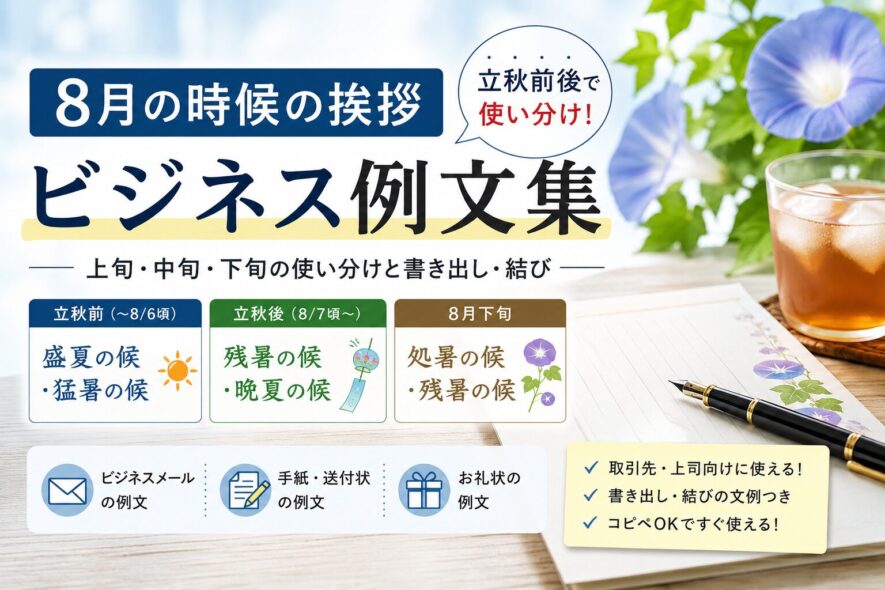 【8月の時候挨拶】ビジネス例文｜立秋前後の使い分け・書き出し・結び