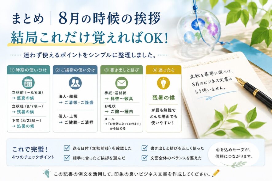 まとめ｜8月は立秋の日付だけ確認すれば迷わない