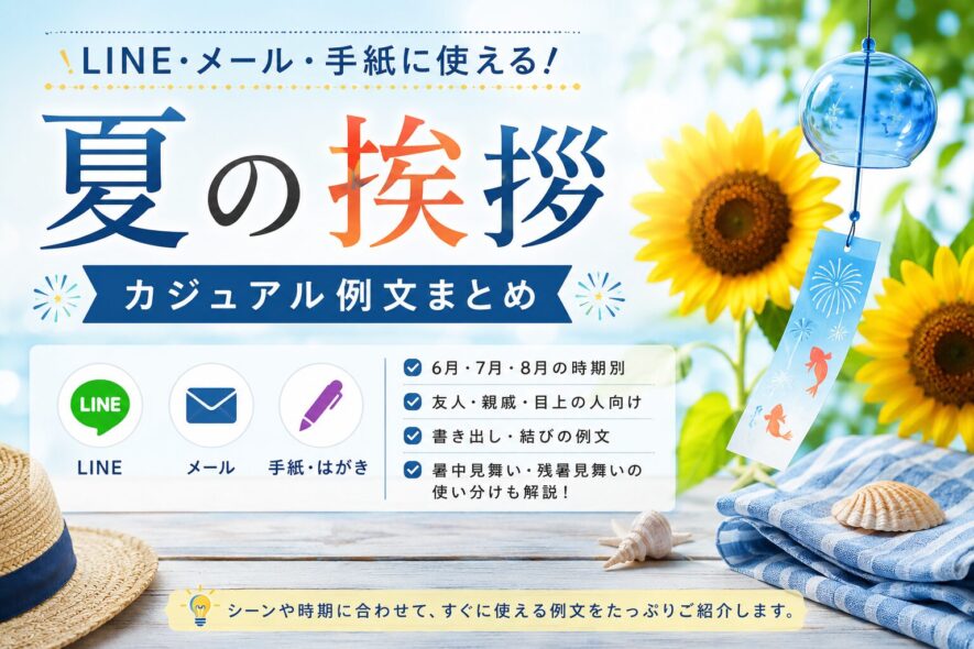 【夏のカジュアルな挨拶】LINE・メール・手紙で使える例文集