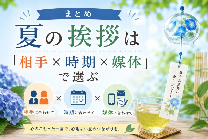 まとめ｜夏の挨拶は「相手×時期×媒体」で選ぶ