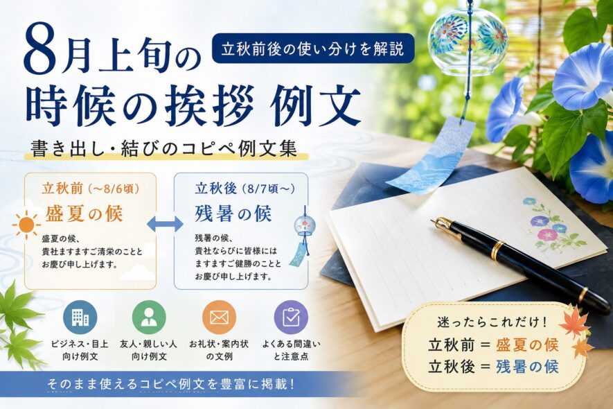 【8月上旬の時候の挨拶例文】立秋前後の使い分け・書き出し・結び