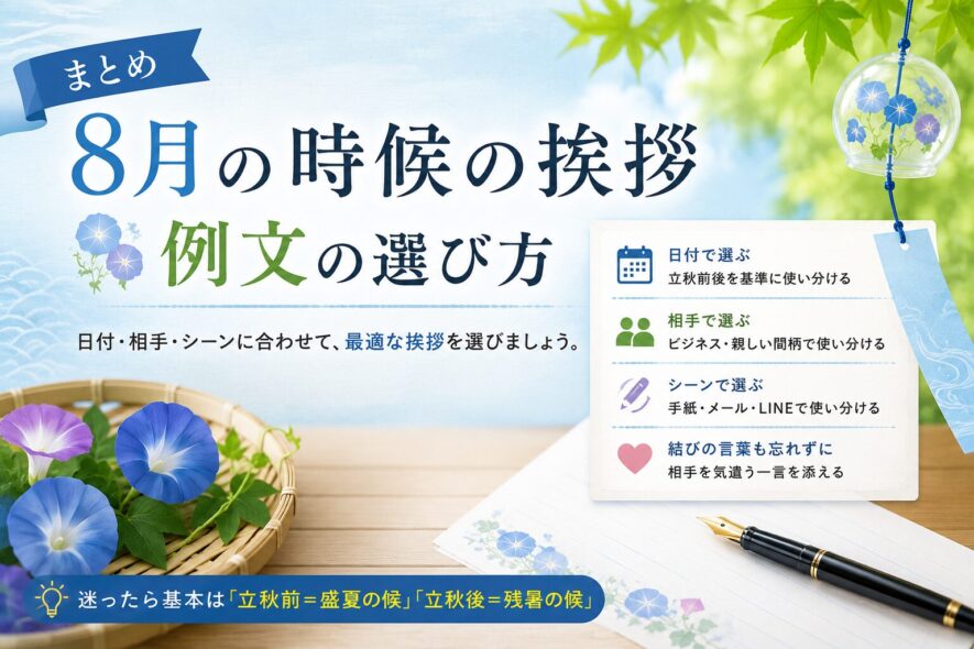 まとめ|8月の時候の挨拶 例文の選び方