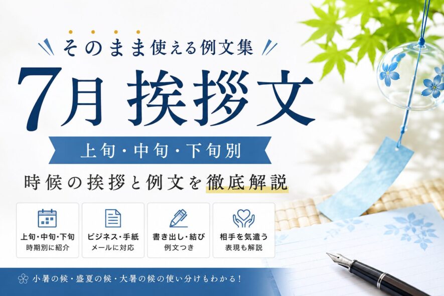 【7月の挨拶文】そのまま使える例文集｜上旬・中旬・下旬別