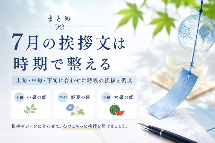 まとめ｜7月の挨拶文は時期で整える