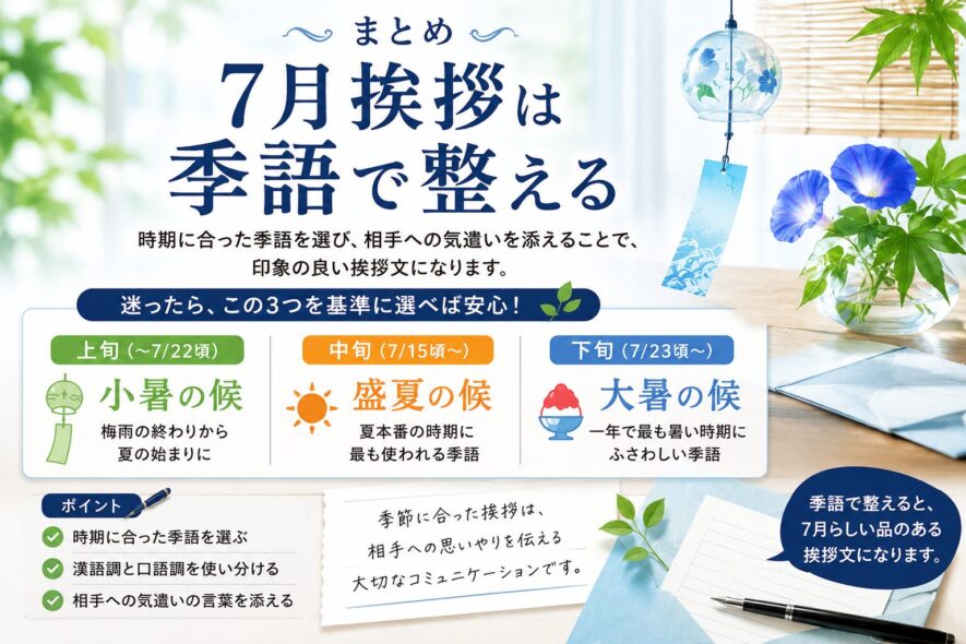 まとめ｜7月挨拶は季語で整える