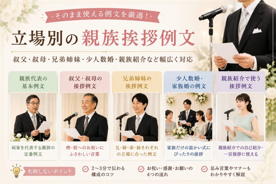 立場別の親族挨拶例文