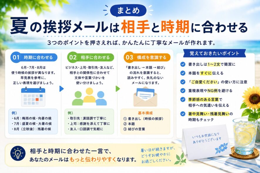 まとめ｜夏の挨拶メールは相手と時期に合わせる