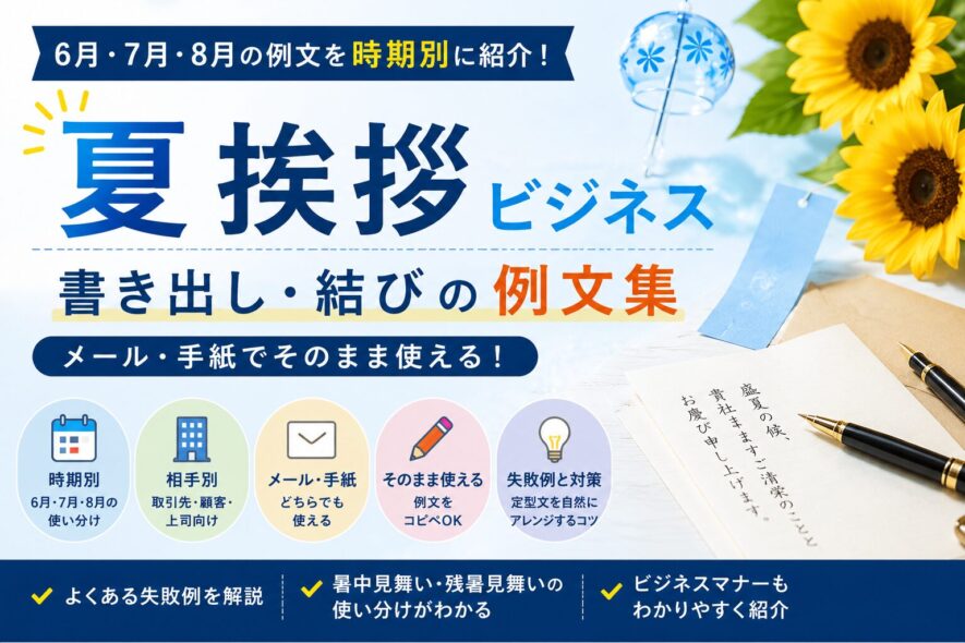 【夏のビジネス挨拶】メール・手紙で使える書き出し・結び例文集