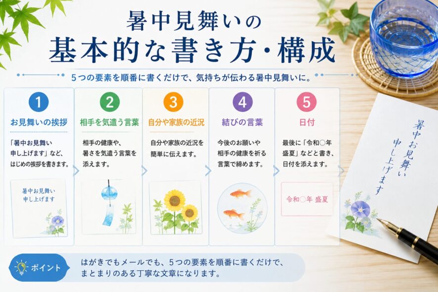 暑中見舞いの基本的な書き方・構成
