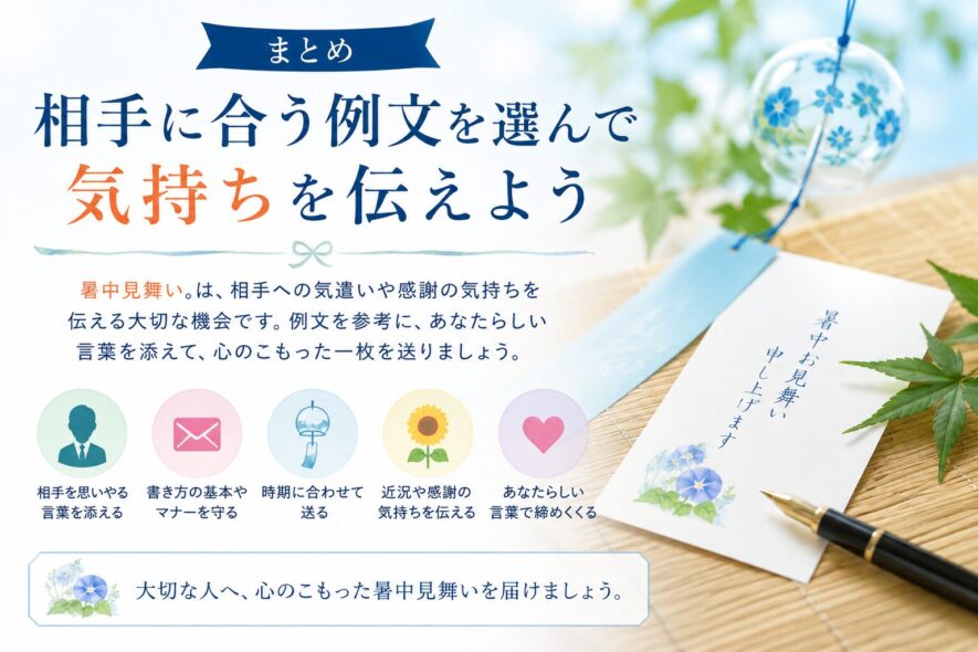 まとめ｜相手に合う例文を選んで気持ちを伝えよう