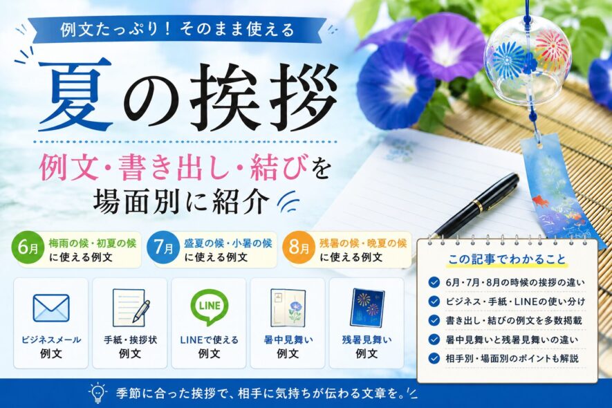 【夏の挨拶】例文・書き出し・結び｜6月〜8月の月別ガイド
