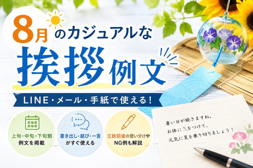 【8月のカジュアル挨拶】LINE・メール・手紙｜上旬・中旬・下旬