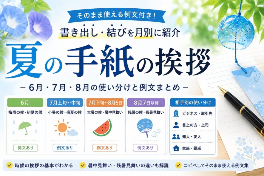 【夏の手紙の挨拶】書き出し・結びの例文｜6月・7月・8月に対応