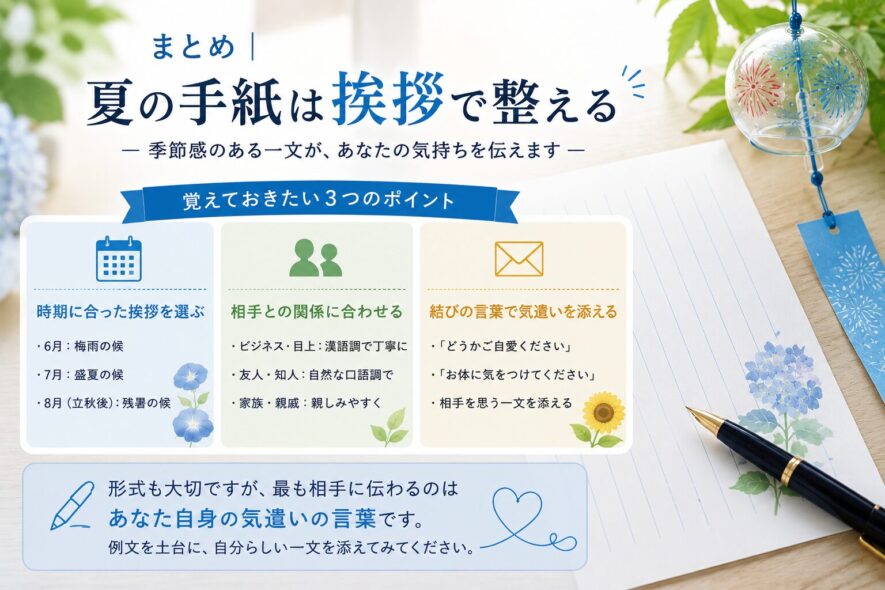 まとめ｜夏の手紙は挨拶で整える