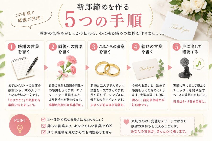 新郎締めを作る5つの手順