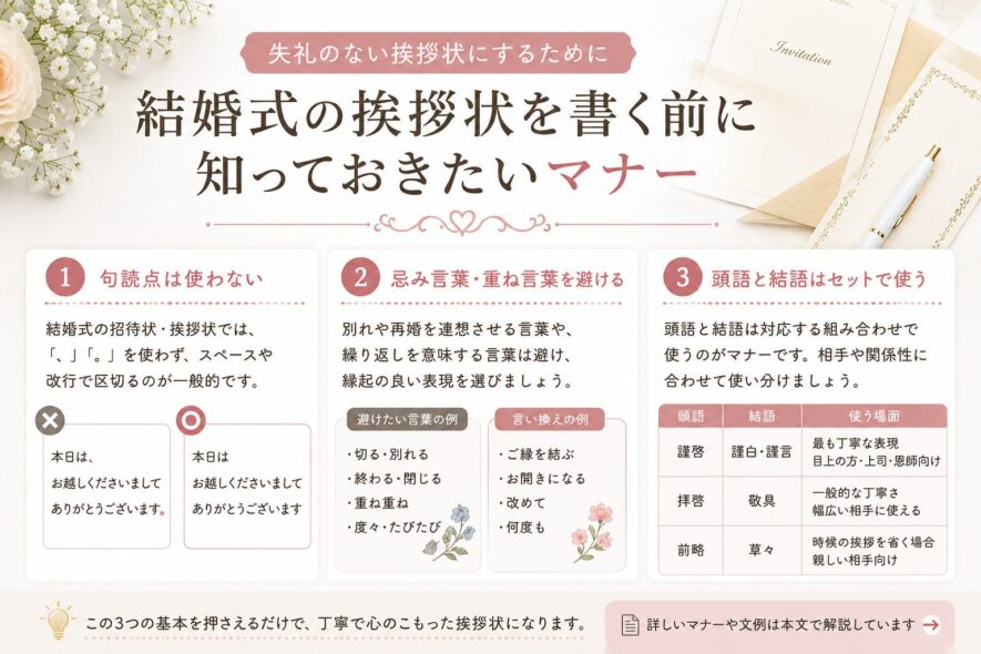 結婚式の挨拶状を書く前に知っておきたいマナー