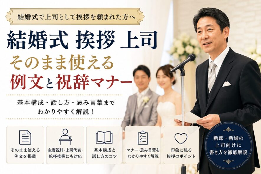 【結婚式の上司挨拶】そのまま使える例文と祝辞マナー