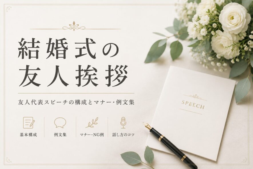 【結婚式の友人挨拶】友人代表スピーチ例文と構成・マナー