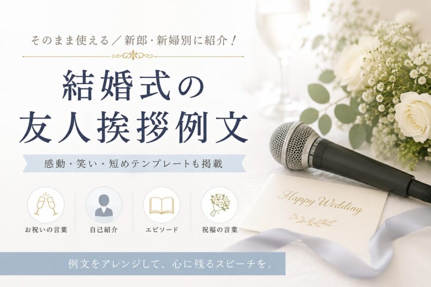 結婚式の友人挨拶例文