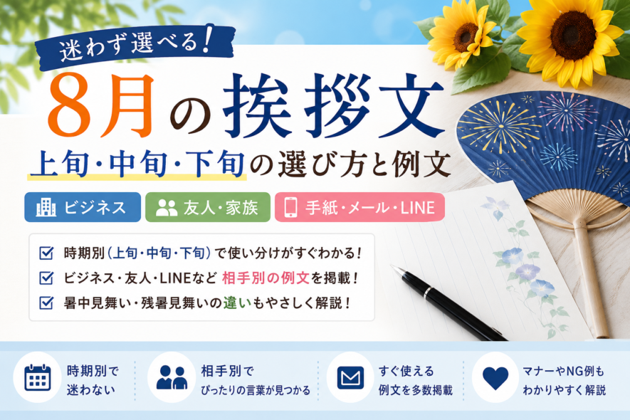 【8月の挨拶文】時期・相手別の例文集｜ビジネス・手紙・メール対応