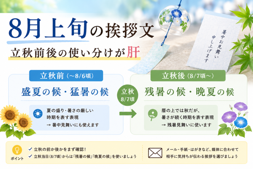 8月上旬の挨拶文｜立秋前後の使い分けが肝