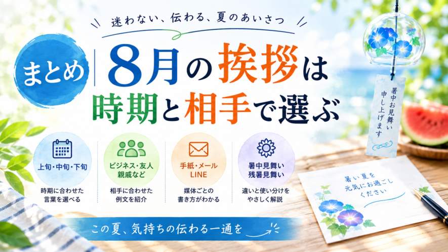 まとめ｜8月の挨拶は時期と相手で選ぶ