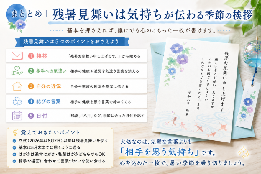 まとめ｜残暑見舞いはがきで気持ちを伝えよう