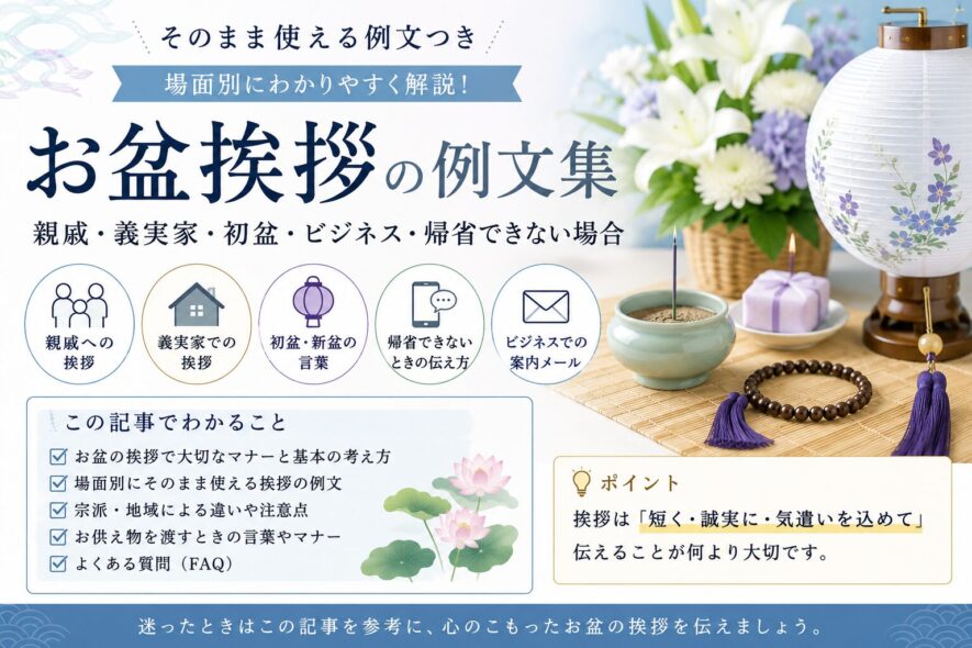 【お盆挨拶の例文】親戚・義実家・初盆・ビジネスまで完全ガイド