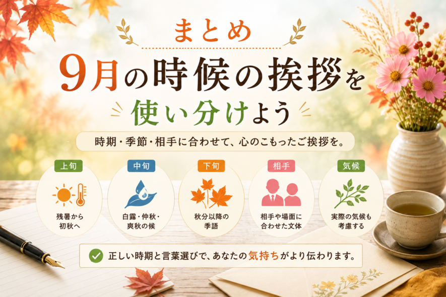 まとめ|9月の時候の挨拶を使い分けよう