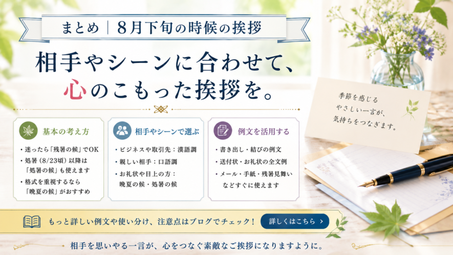 まとめ｜8月下旬の時候の挨拶