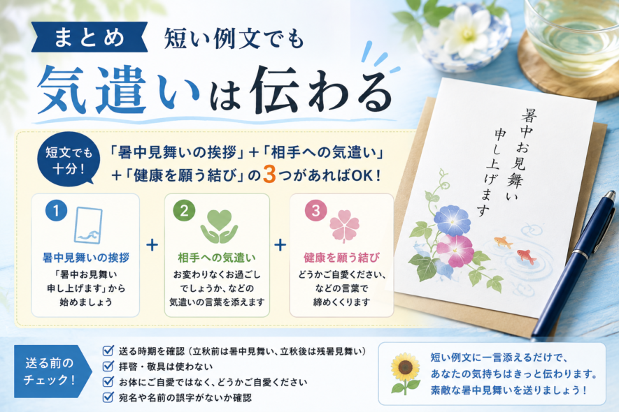 まとめ｜短い例文でも気遣いは伝わる