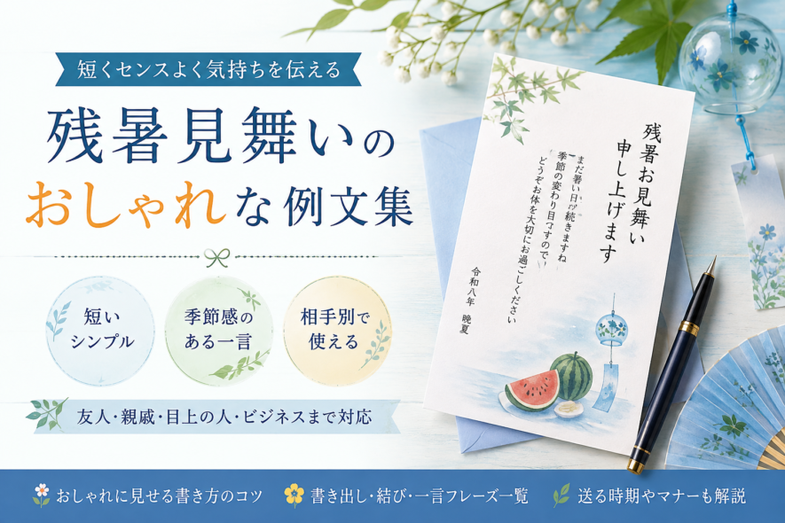 残暑見舞いのおしゃれな例文｜短い・相手別のセンスいい文例