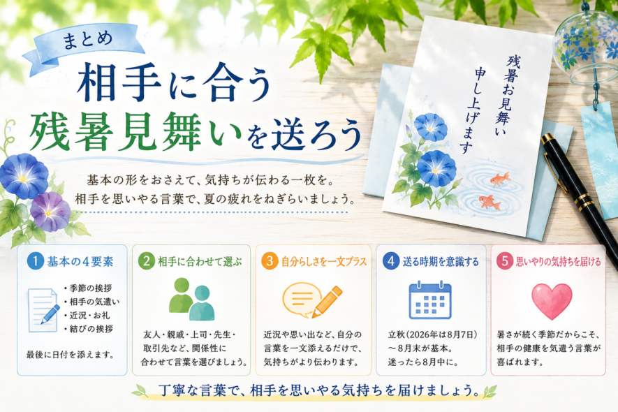 まとめ｜相手に合う残暑見舞いを送ろう