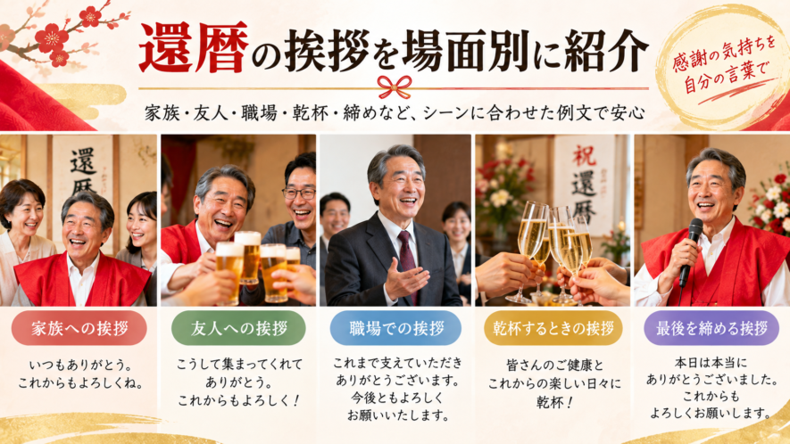 還暦の挨拶を場面別に紹介