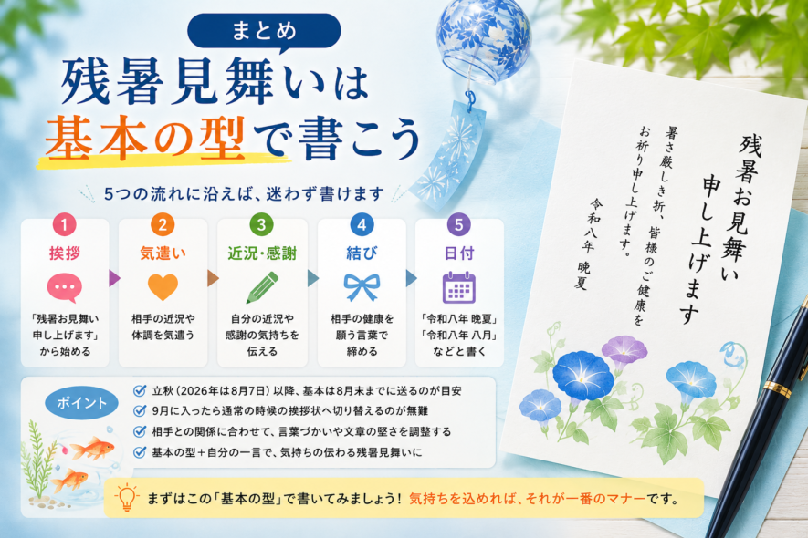 まとめ｜残暑見舞いは基本の型で書こう
