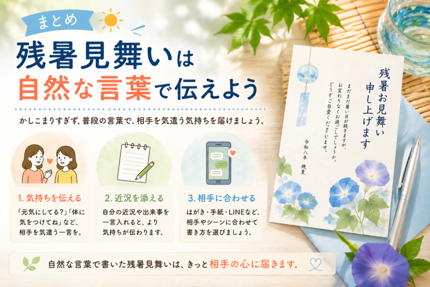 まとめ｜残暑見舞いは自然な言葉で伝えよう