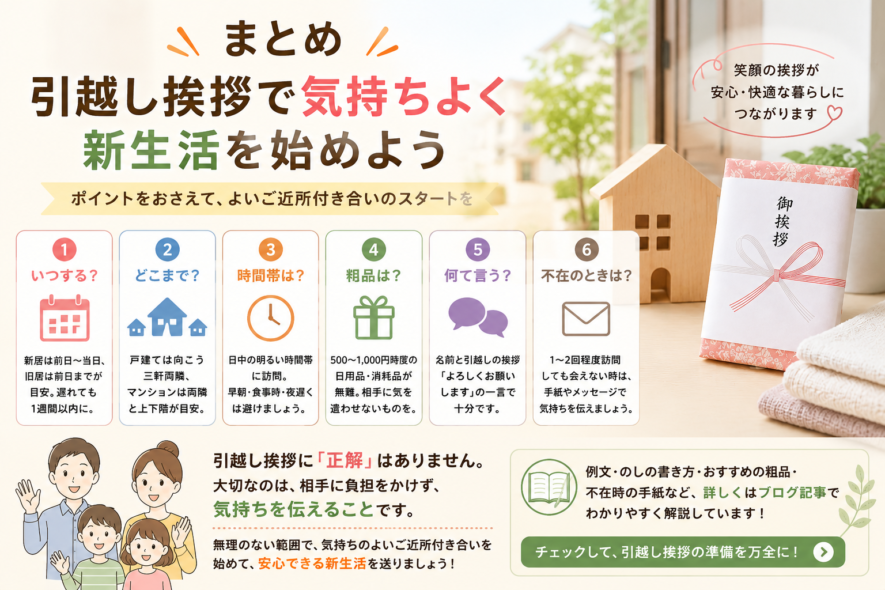 まとめ｜引越し挨拶で気持ちよく新生活を始めよう