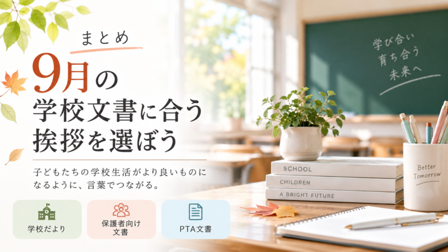 まとめ｜9月の学校文書に合う挨拶を選ぼう