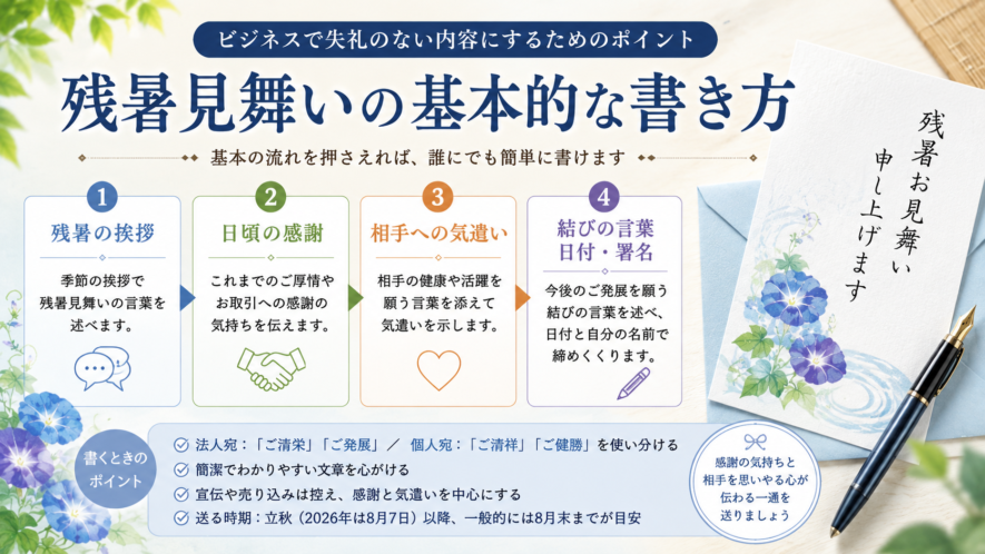 残暑見舞いの基本的な書き方