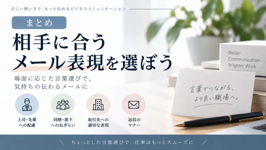 まとめ｜相手に合うメール表現を選ぼう