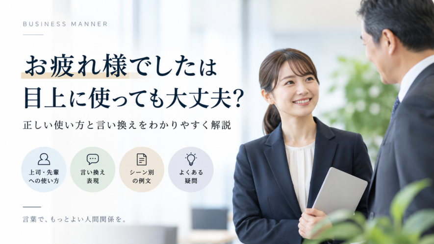 「お疲れ様でした」は目上に失礼？上司への使い方と言い換え例文