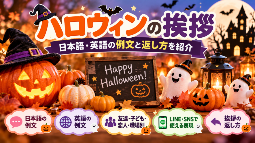 【ハロウィンの挨拶】シーン別の日本語・英語の例文と返し方