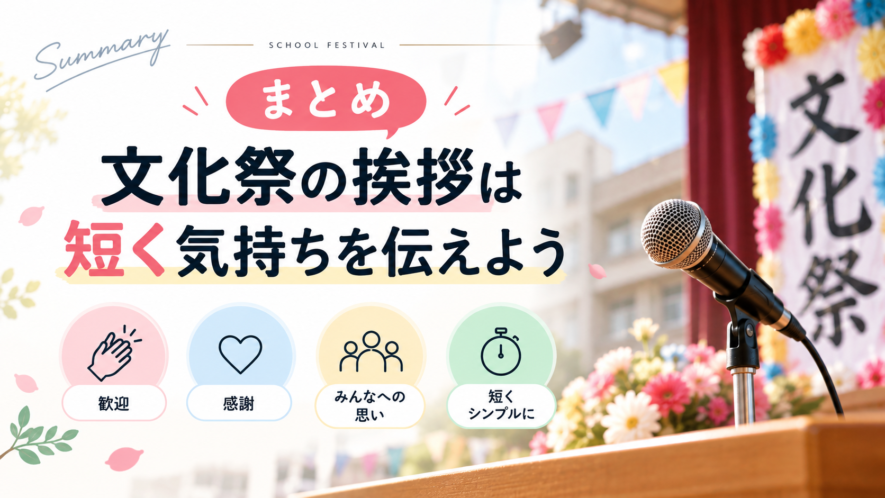 まとめ|文化祭の挨拶は短く気持ちを伝えよう